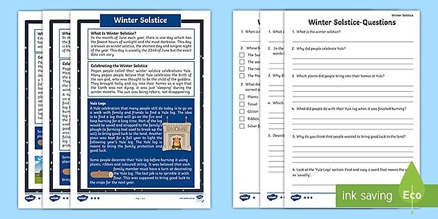 TAS Winter Solstice (Southern Hemisphere) Differentiated Reading ...