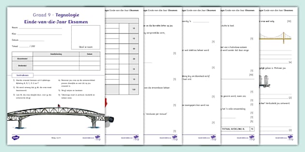 Graad 9 Tegnologie Eksamen Kwartaal 4 (Teacher-Made)