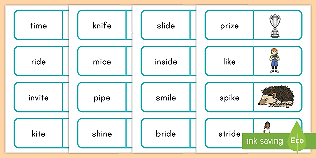 Magic E With I E Words Matching Cards