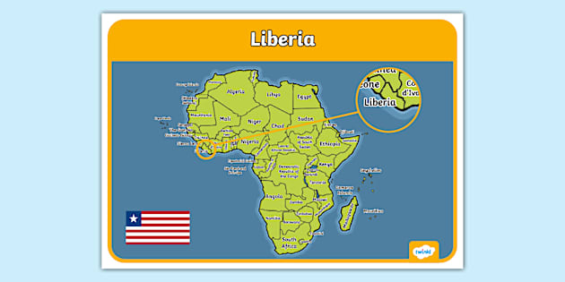 Map Of Liberia In Africa Display Poster Teacher Made T G 1720088426 Map Of Liberia In Africa Display Poster Ver 1