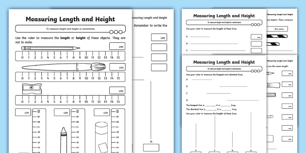 Measuring Length and Height Maths Worksheets