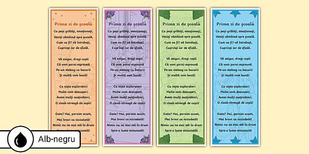 enemy Refund Irregularities Prima zi de școală – Semn de carte cu poezie