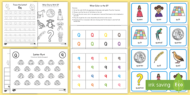 Letter of the week: LETTER Q-NO PREP WORKSHEETS- LETTER Q Alphabet Lore  theme