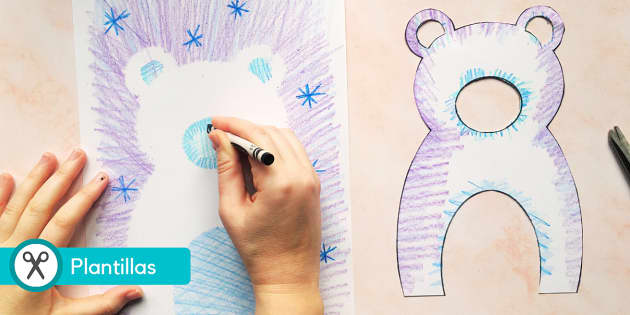 Manualidad: Oso polar con lápices de colores - Twinkl Crafts