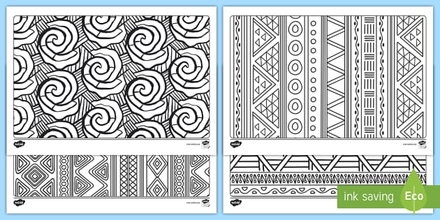 Examples of Traditional African Fabrics Colouring Pages