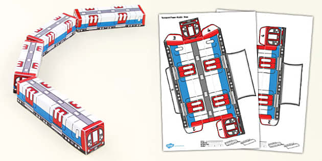 7 Free Train Papercraft Template Preschool Kubesinsanity