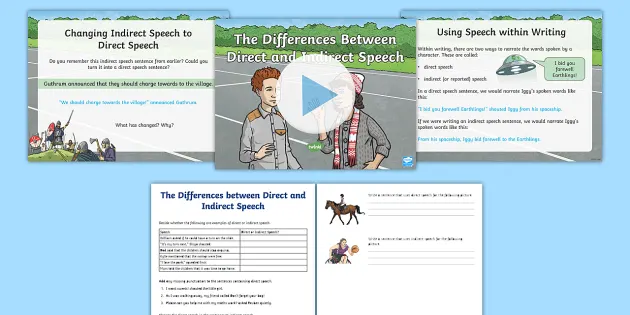 direct and reported speech worksheet resource pack