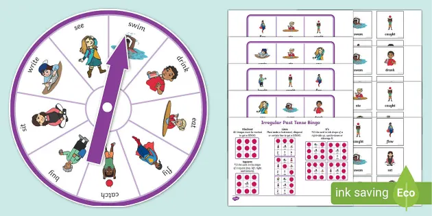 Irregular Past Tense/Present Tense Verb Bingo (30 Players) - Amped Up  Learning