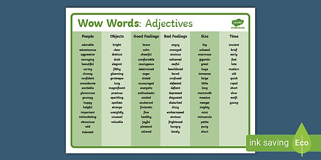 adjective examples for children