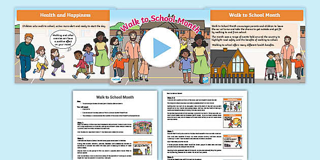 Walk to School Month Assembly Pack (Teacher-Made) - Twinkl