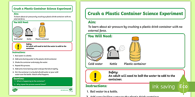 Crush a Plastic Bottle Science Experiment