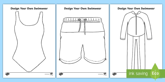 Design a Swimming Costume Worksheet (teacher made) - Twinkl