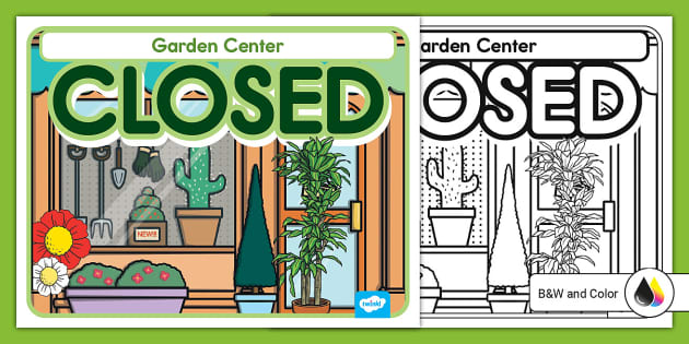 Garden Center Dramatic Play Closed Sign teacher made