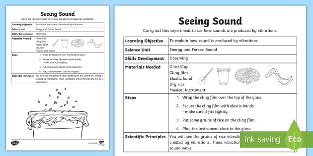 sound experiments for year 1