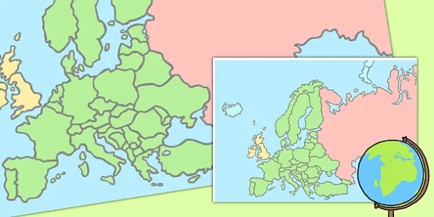 europe blank world map