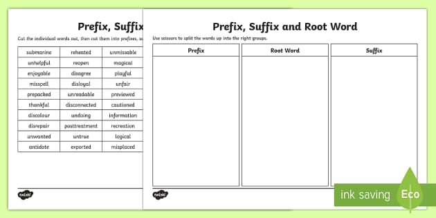 Word Building with Prefixes and Suffixes Playing Sports 