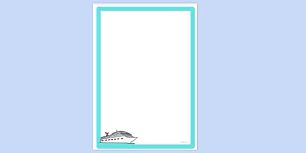 Simple Blank Cruise Ship Page Border (Teacher-Made) - Twinkl