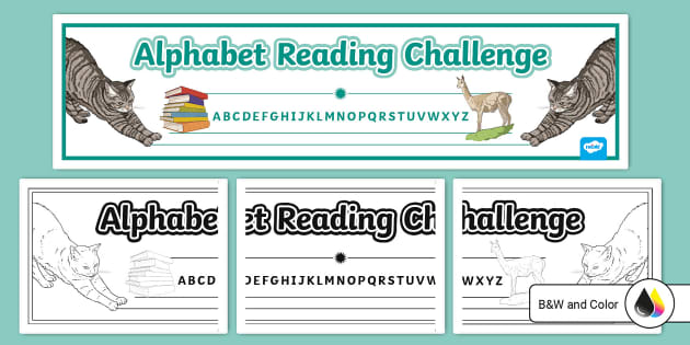 Alphabet Reading Challenge Banner for 6th-8th Grade - Twinkl