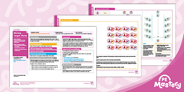 PE Mastery: Year 2 Ball Skills Lesson 2-Moving Target Throw