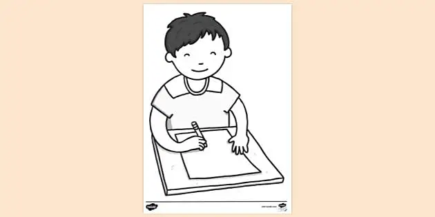 Premium Vector | Girl on big pencil, line art drawing for kids coloring page-saigonsouth.com.vn
