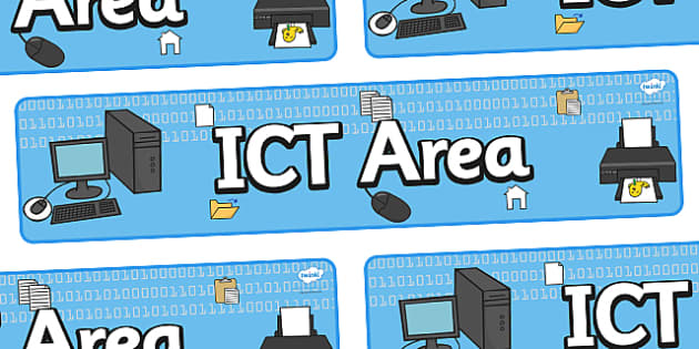 ICT Area Sign - Classroom Area Signs, KS1, ICT, Banner