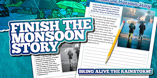Monsoon Worksheet Finish the Monsoon Story Worksheet