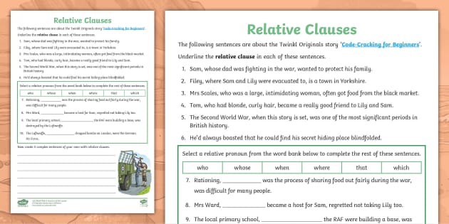 Relative Clauses with Who, Which, That
