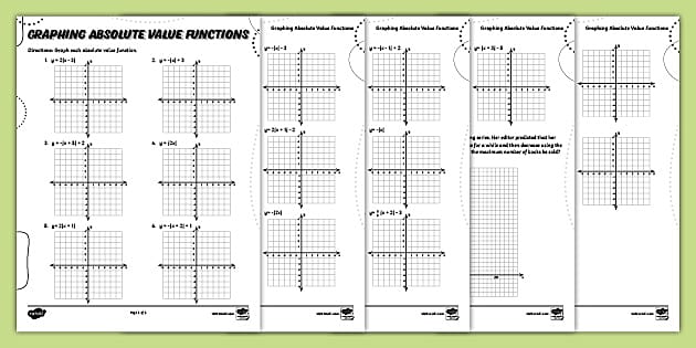 Graphing Absolute Value Functions Worksheet | Twinkl USA