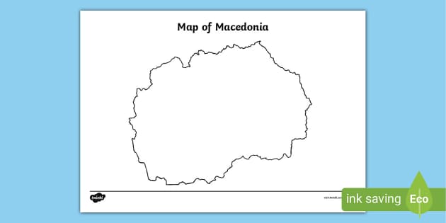 Macedonia Map Colouring Page (teacher made) - Twinkl