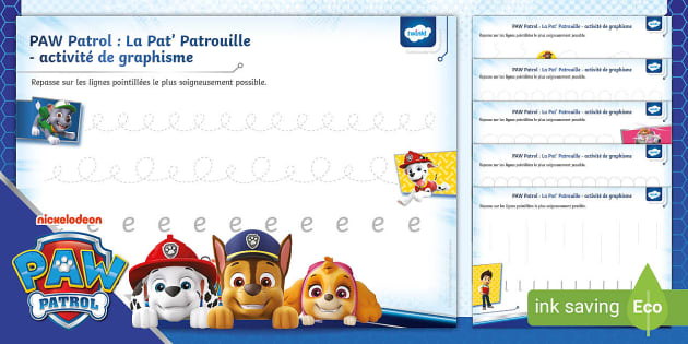 PAW Patrol : La Pat' Patrouille - activité de graphisme