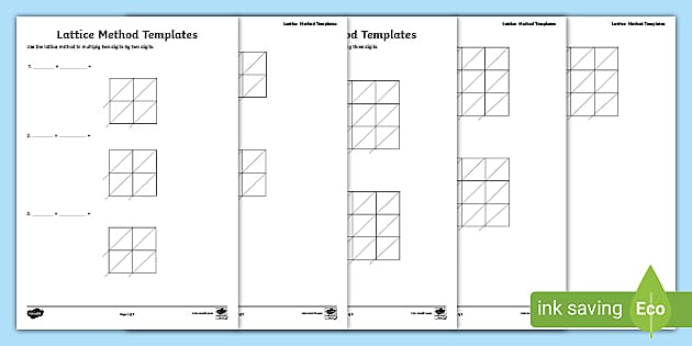 lattice method multiplication blank worksheet