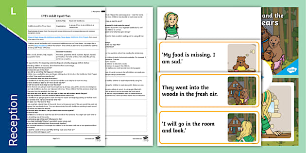 Eyfs Read With Goldilocks Adult Input Plan And Resource Pack