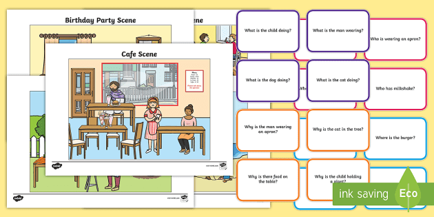 wh questions picture scenes english resource twinkl