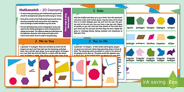 👉 Maths match 2D Geometry Matching Card Game - Twinkl