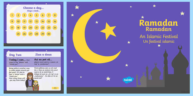 Ramadan Daily Kindness Calendar Powerpoint English Romanian - Ramadan Daily