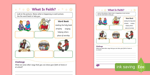 KS1 What is Faith? Activity (teacher made) - Twinkl