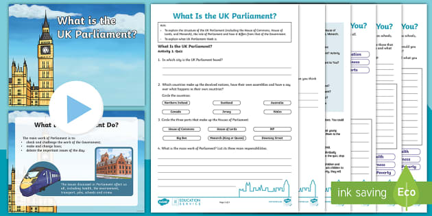 FREE! - What Is The UK Parliament? UK Parliament Lesson Pack 1