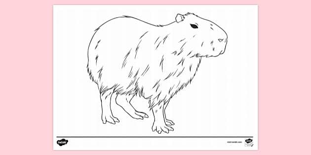 Family of capybaras coloring page printable game