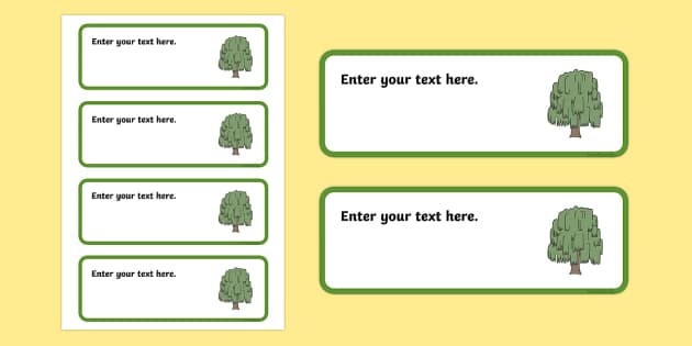 Free! - Willow Themed Editable Drawer-peg-name Labels (colourful)