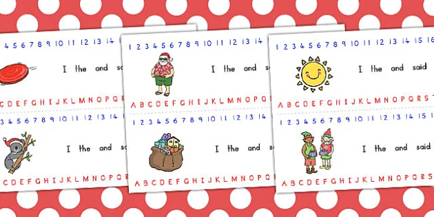 Christmas Combined Alphabet Number Strip