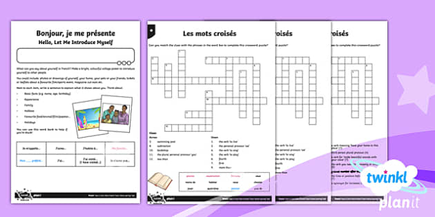 French Crossword French Town Home Learning Tasks Twinkl