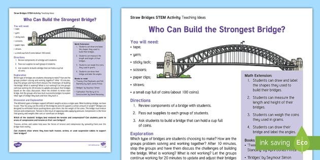 Building Bridges KS2 STEM Activity (teacher made) - Twinkl