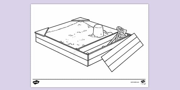 Play Sand Pit Colouring Sheet | Colouring Sheets - Twinkl
