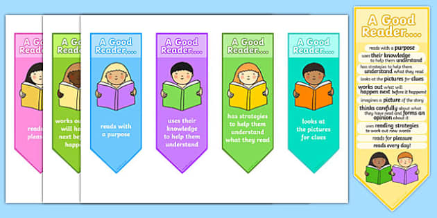 Educational Resources Kids 6 x Reading Goal Laminated Bookmarks with Stickers 