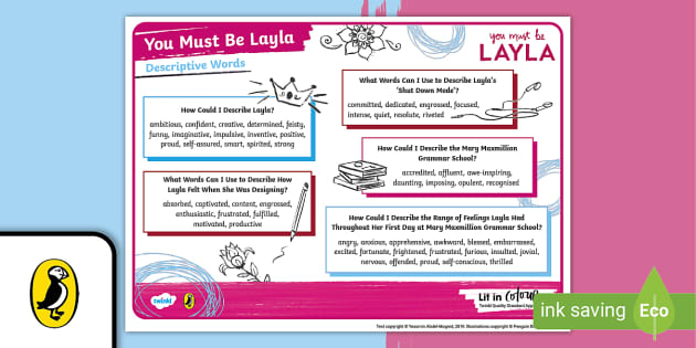 FREE! - You Must Be Layla: Descriptive Word Mat [Ages 9-11]