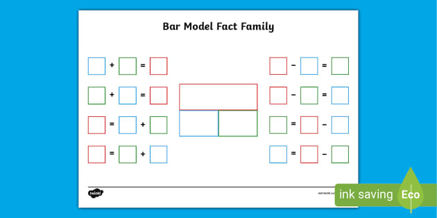 Bar Model Fact Families Template - Twinkl