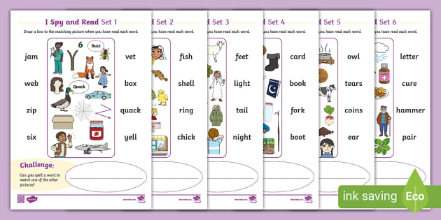 Phase 3 Phonics - I Spy and Read (teacher made) - Twinkl