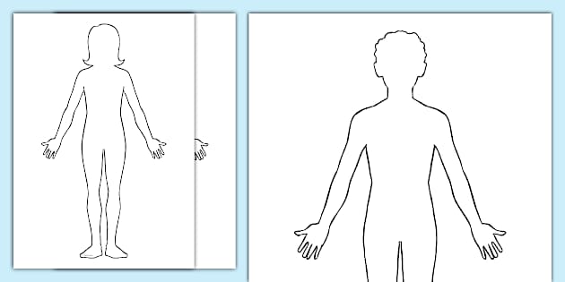 Blank Human Body Diagram Template Body Outline KS1