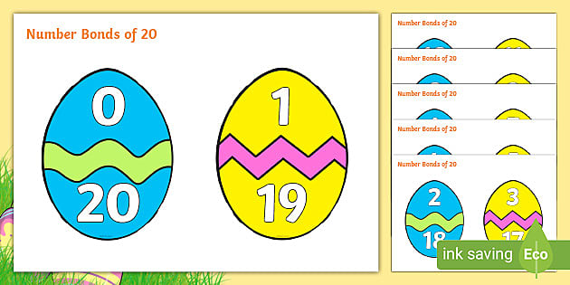 Easter Egg Number Bonds to 20 (teacher made) - Twinkl