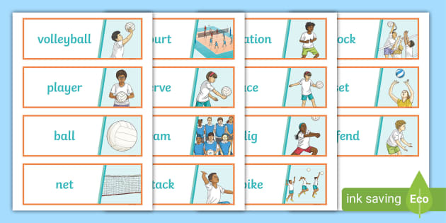 T T 3256 Volleyball Word Cards Ver 2 
